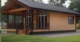 Проект одноэтажного дома из бруса с террасой - Строительство в Минеральных Водах от Строй-Мнр от 133237 руб.